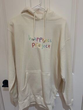 New with tags. Happiness project hoodie. Cream. Size M
